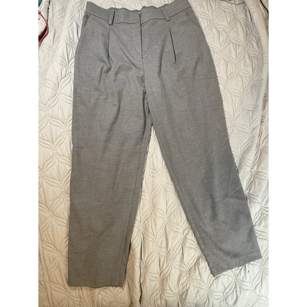 LOFT Gray Wide Leg Trouser Pants Size 10 Career Office